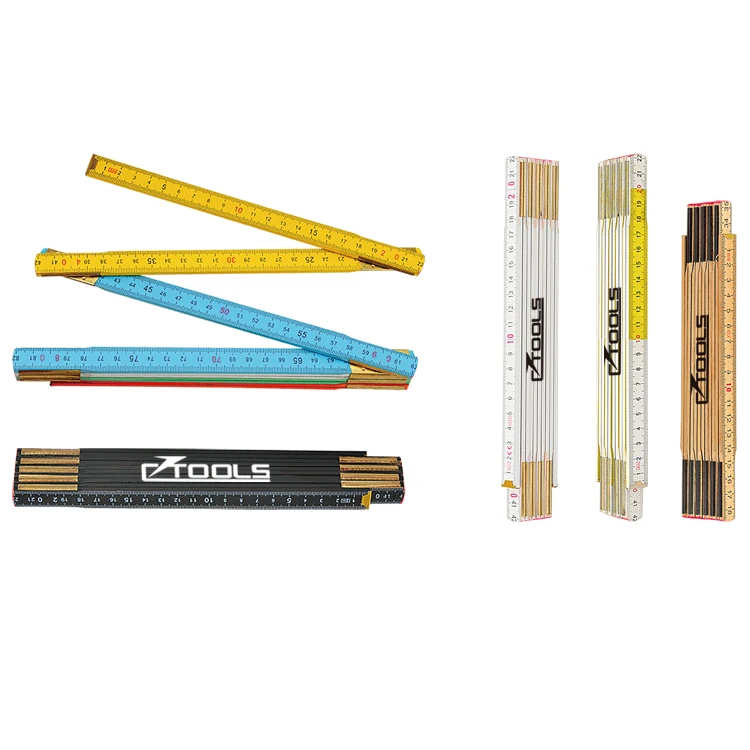 Wholesale Logo Custom Wooden Folding Ruler 2 Meter 10 Folds For Carpenter