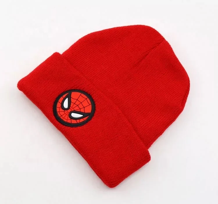 
KENSHELLEY 2020 Hot Sell Custom Baby Hats Children Spider Man Cute Beanies Hats Solid Color Plain Warm Knitted Beanies 