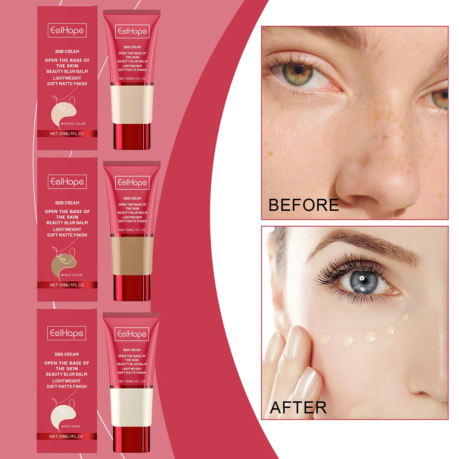 EELHOPE Original BB Cream Full Coverage Tube BB Cream Moisturize Best Whitening BB Cream