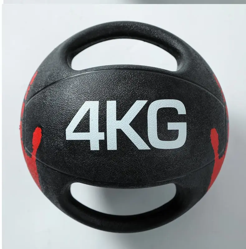Rubber Medicine Ball with Dual Grip Exercise Weight Ball for Strength Training