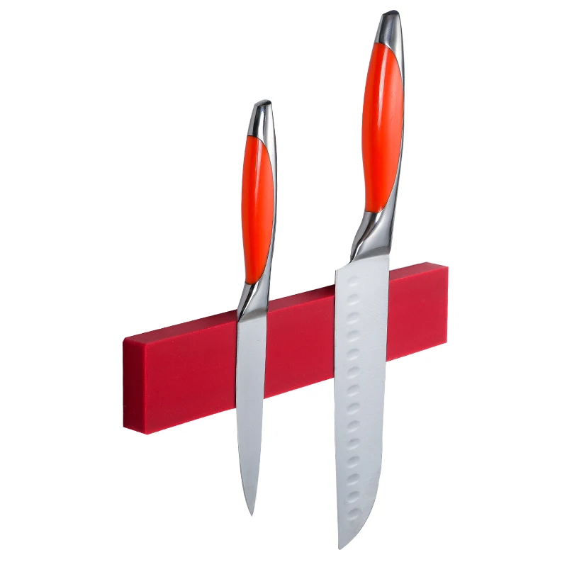 Лидер продаж, профессиональный Магнитный нож из нержавеющей стали с красным силиконовым покрытием, Магнитный нож с сильной магнитной силой