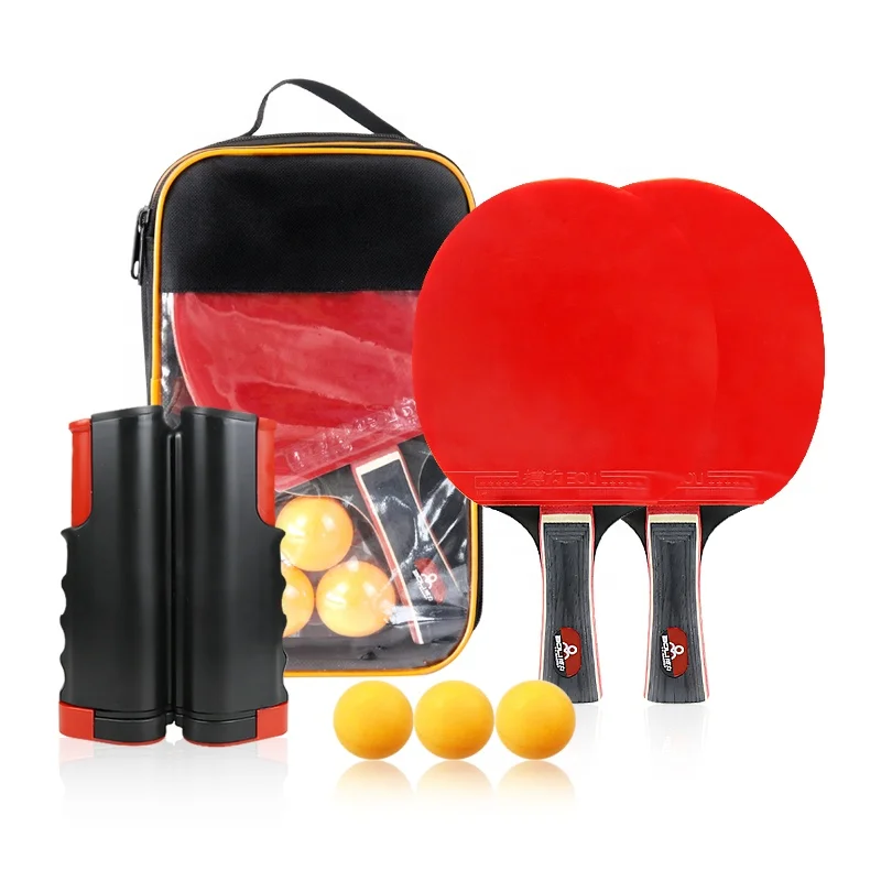 Advanced Table Tennis Racket Set With Adjustable Table Tennis Net And Balls