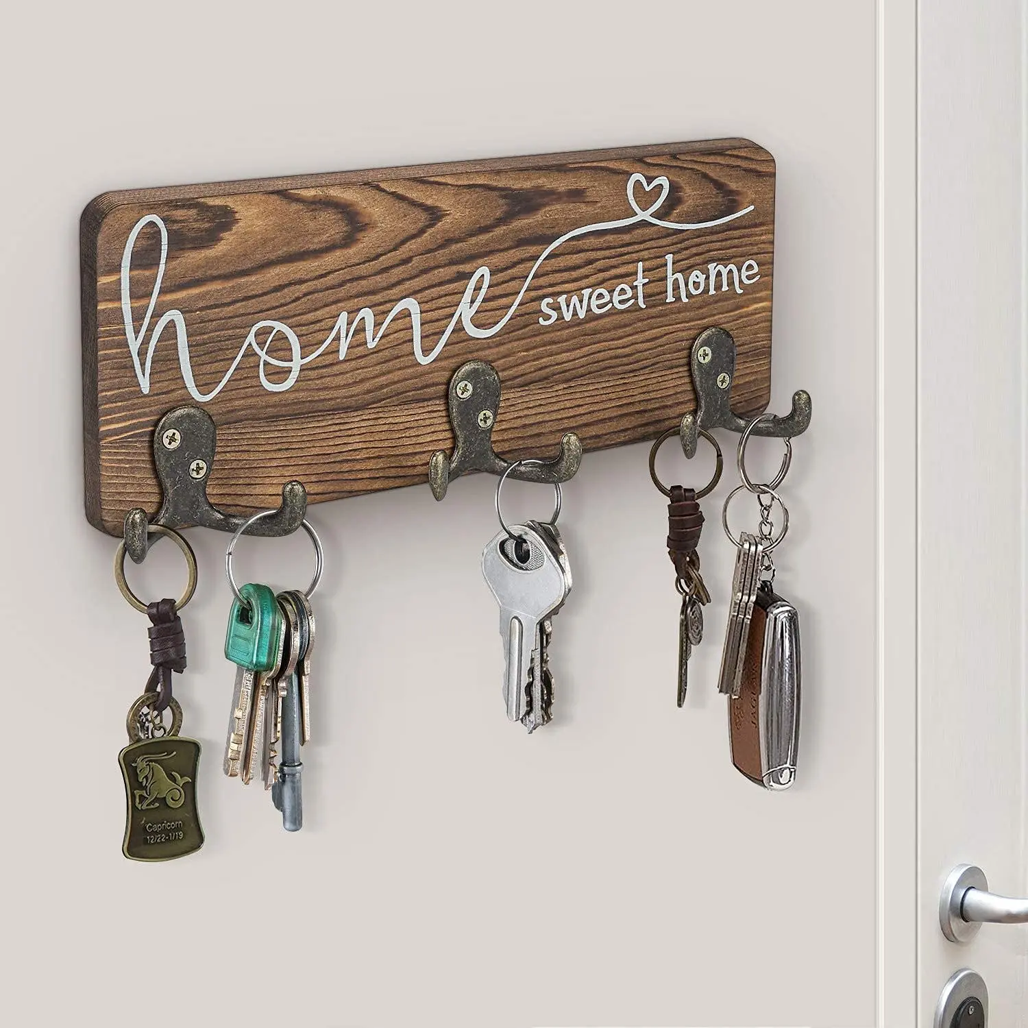 Custom logo wooden key and mail organizer key holders for wall