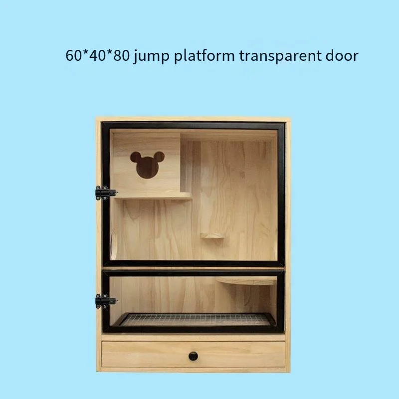 Solid wood chinchilla cabinet cage Wooden villa ice nest cage