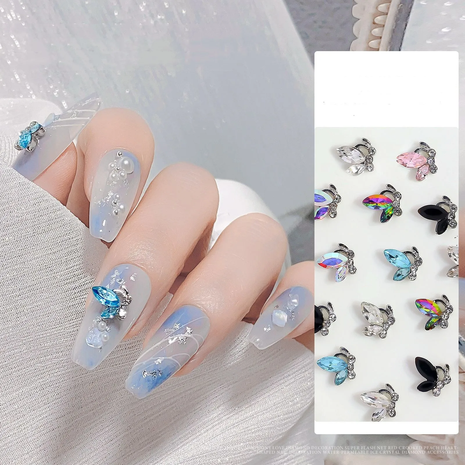 Nail Accessories Mini Crystal Butterfly Nail Accessories Decoration