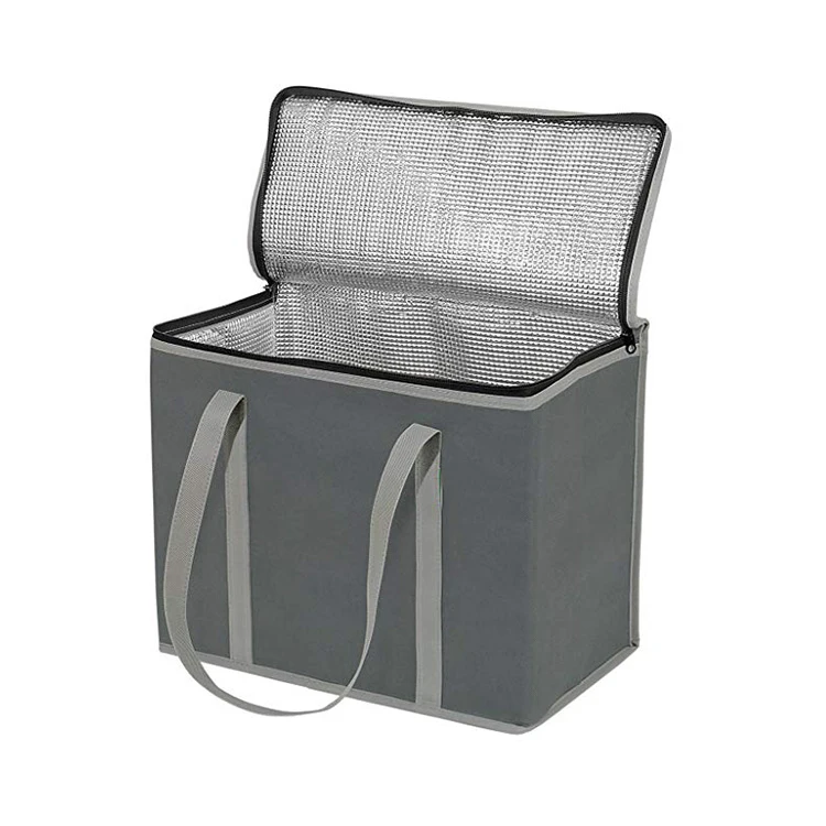 Оптовая продажа, складные изолированные нетканые Термосумки для обедов из алюминиевой фольги, биоразлагаемые одноразовые сумки-кулеры