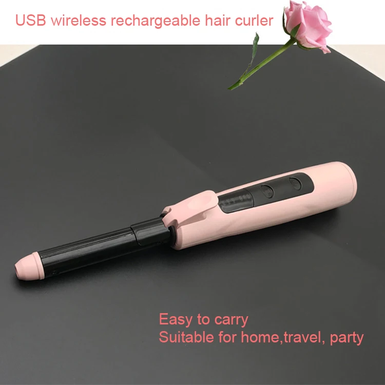 Electric Ceramic Hair Curler Rechargeable Curling Iron Roller Curls Wand Waver Fashion Styling Tools
