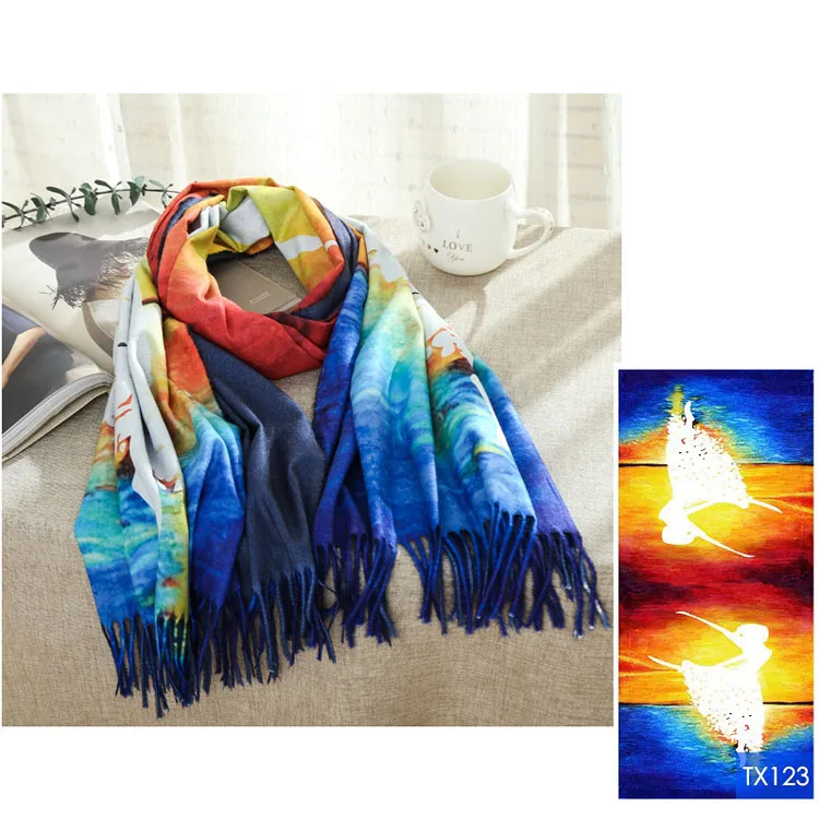 custom design winter wool scarf cheap long foulard scarf wholesale price (62423023502)