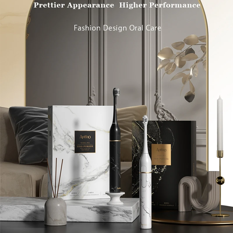 Marble Stone Auto-Wake-Up 9 Cleaning Modes Sonic Toothbrush Advanced Electric Toothbrush Ultrasonic Brush