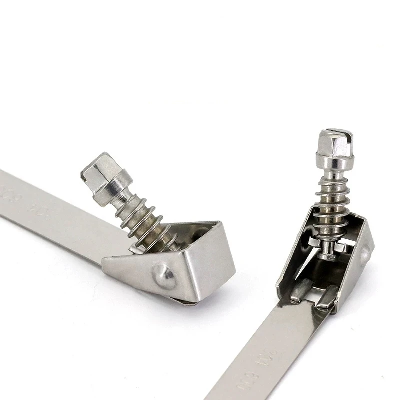 304 Stainless Steel  Cable Belt Width  Self-locking  Fixed Binding Belt Buckle Metal Wire Tensioner