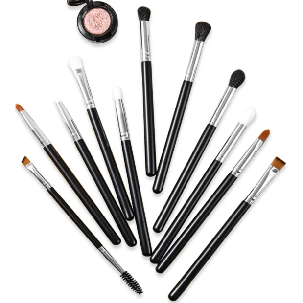 Luxury makeup Brushes 11Pcs Natural Bristles Smudge Brush Eyeshadow Blending Eyeliner Makeup brush Set