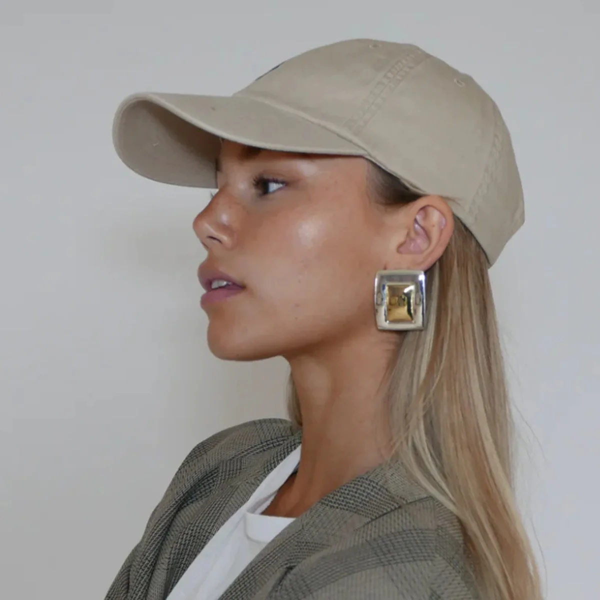 Bold Jewelry Stainless Steel Square Large Earring Fine Jewelry 18K Gold Plated Silver Big Statement Square Earrings For Women