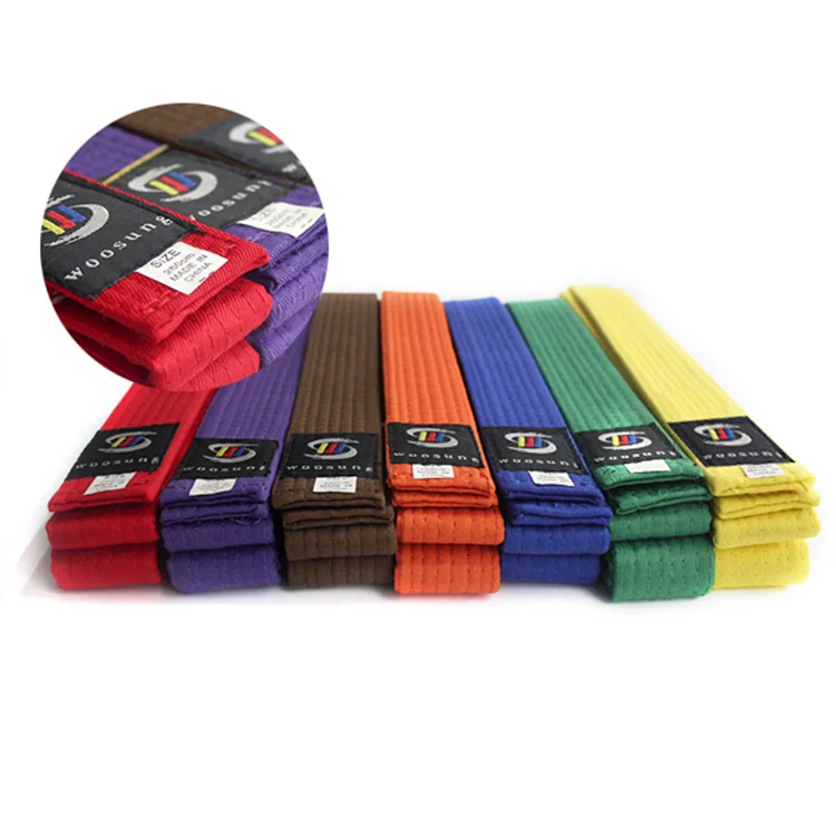 Woosung wholesale cheap custom logo durable high quality taekwondo belts