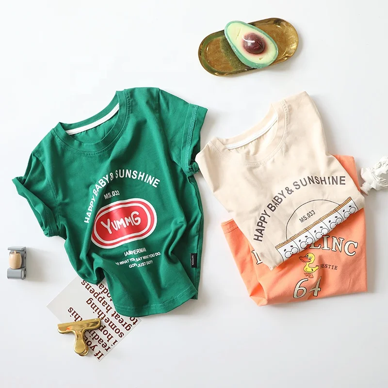 Tee boys T-shirt clothes cotton infant toddler tops custom printing t shirts for children