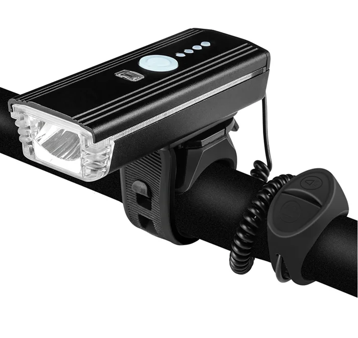 Bike Light Induction Front Light Cycling Bicycle USB Charging Warning Flashlight Handlebar Torch With Bell Head Lamp