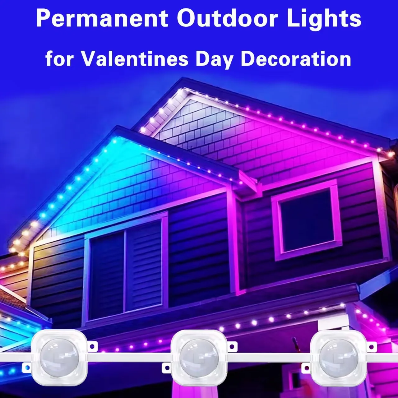 Permanent Outdoor Smart RGBIC LED Pixel Lights