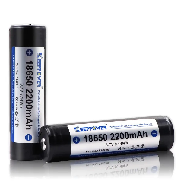 KeepPower 2200mAh 18650 Защищенный Литий-ионный перезаряжаемый аккумулятор P1822K