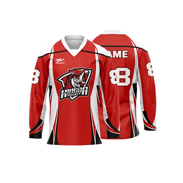 Custom Ice Hockey Jersey Sublimated Printing Logo Design Youth Capitals Hockey Jersey With Sports Wear For Clothing