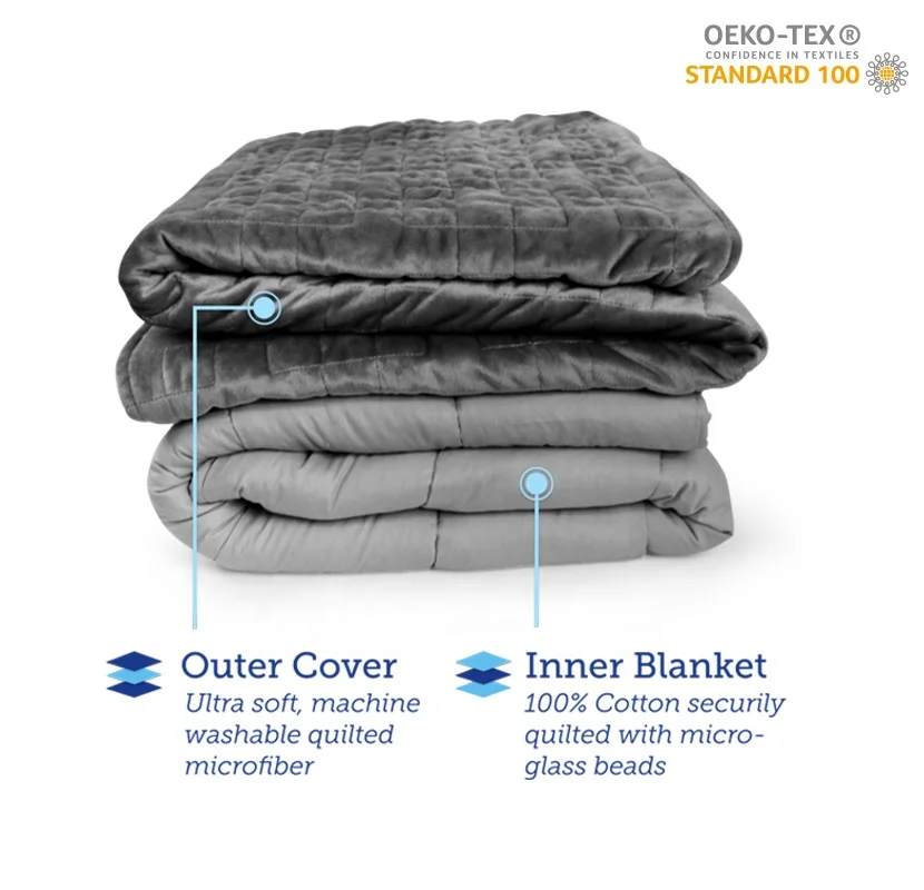 Weight blanket 150x200 Cotton Heavy Weighted Blanket 15lbs 20lbs 25lbs With Glass Beads