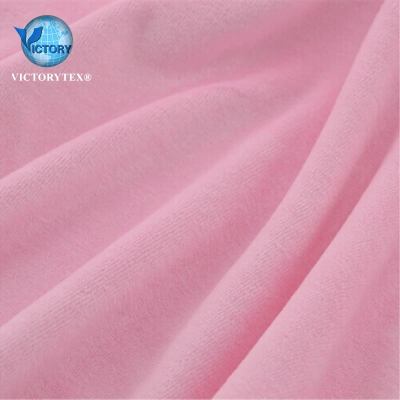 China Suppliers Knitted 80% Cotton 20% Polyester Organic Bamboo Terry Towels Women Tracksuit CVC Velvet Velour Fabric