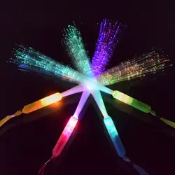 Glow Sticks Party Light Up Fiber Optic Wand 3 Modes Colorful Flashing LED Light Up Glow Wands Sticks for Party Favors