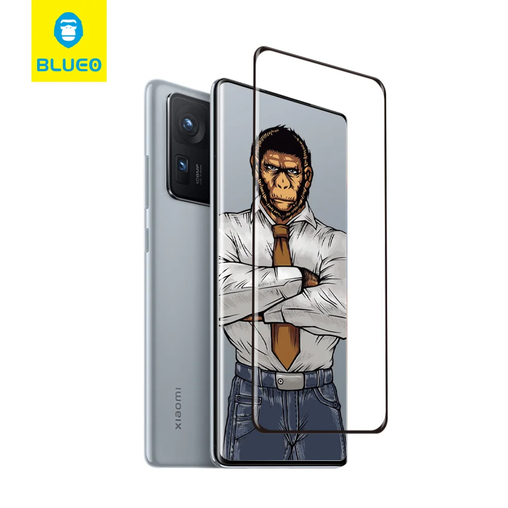 Blueo full glue curved cover mobile screen glass film 9D HD Tempered Glass Screen Protector For Xiaomi MIX 4