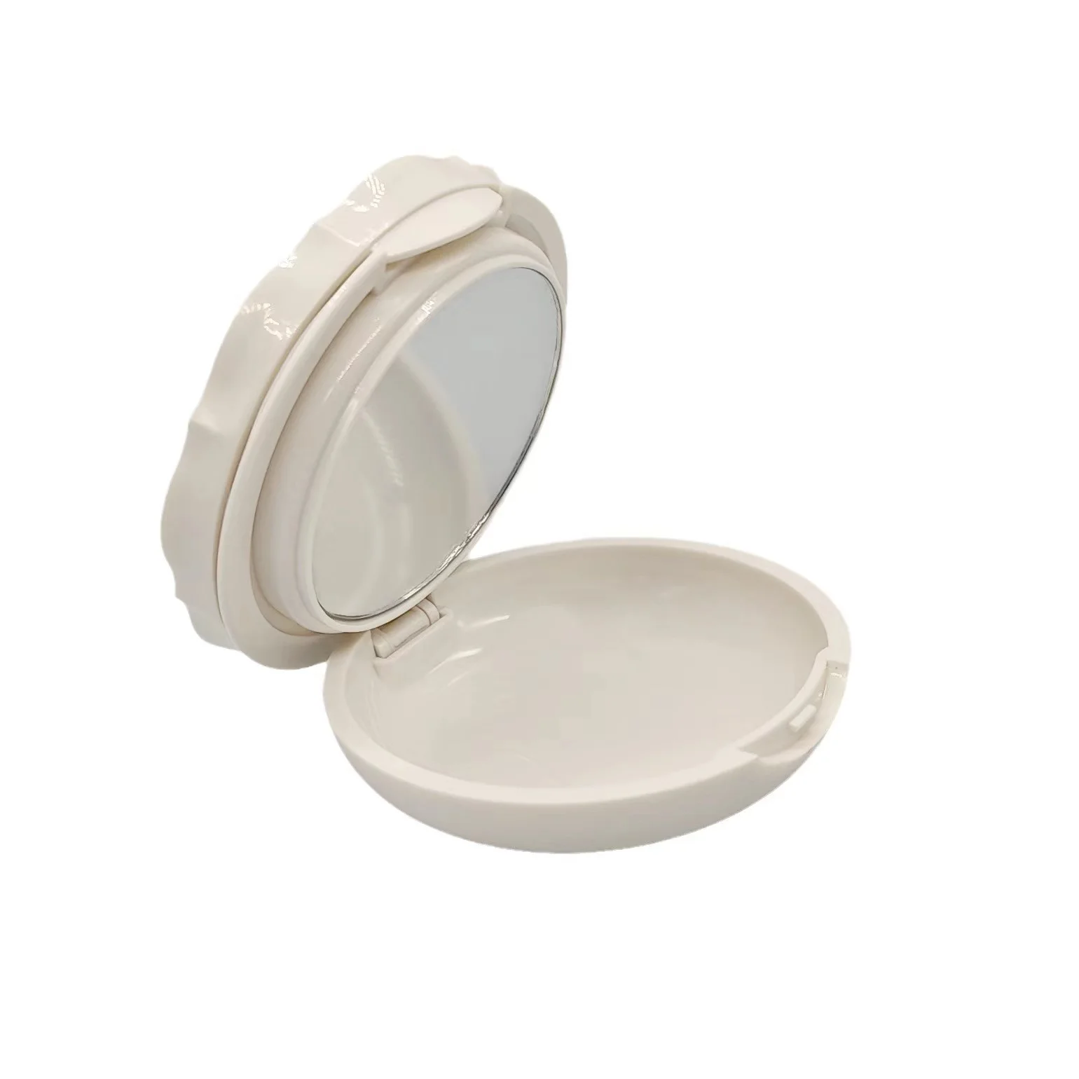 5 Slots Empty Eyeshadow Palette, Make Up Container Pallet with Aluminum Pans for Powder Container with Brush Set - White