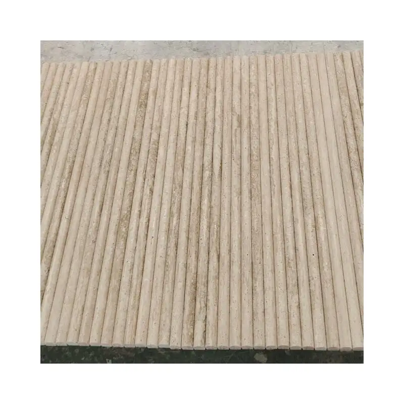 SHIHUI Travertine Bullnose Strips Trim Stone Wall Panel Marble Liner Ribbed Mouldings Pencil 3d Marble Decor Flute Tiles Slab