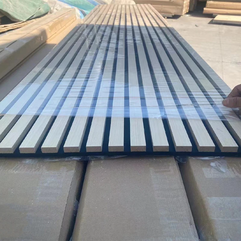 Adhesive Polyester Acoustic Panels Wood Wall Panelling Boiserie Wood Wall Board Panel