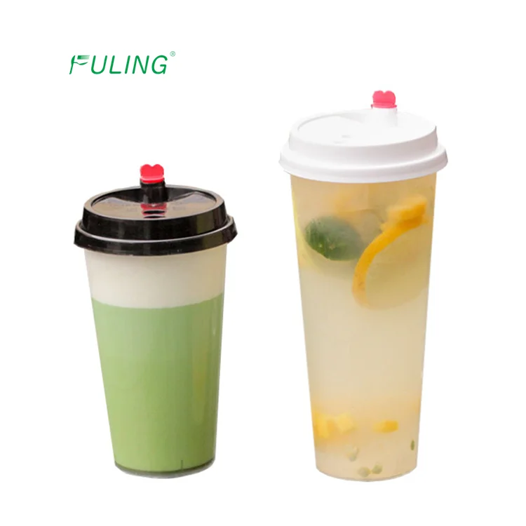 Customized logo 90 caliber matt pp hard slim cup disposable plastic frosted pp injection cups 500ml /700 ml with lid plug