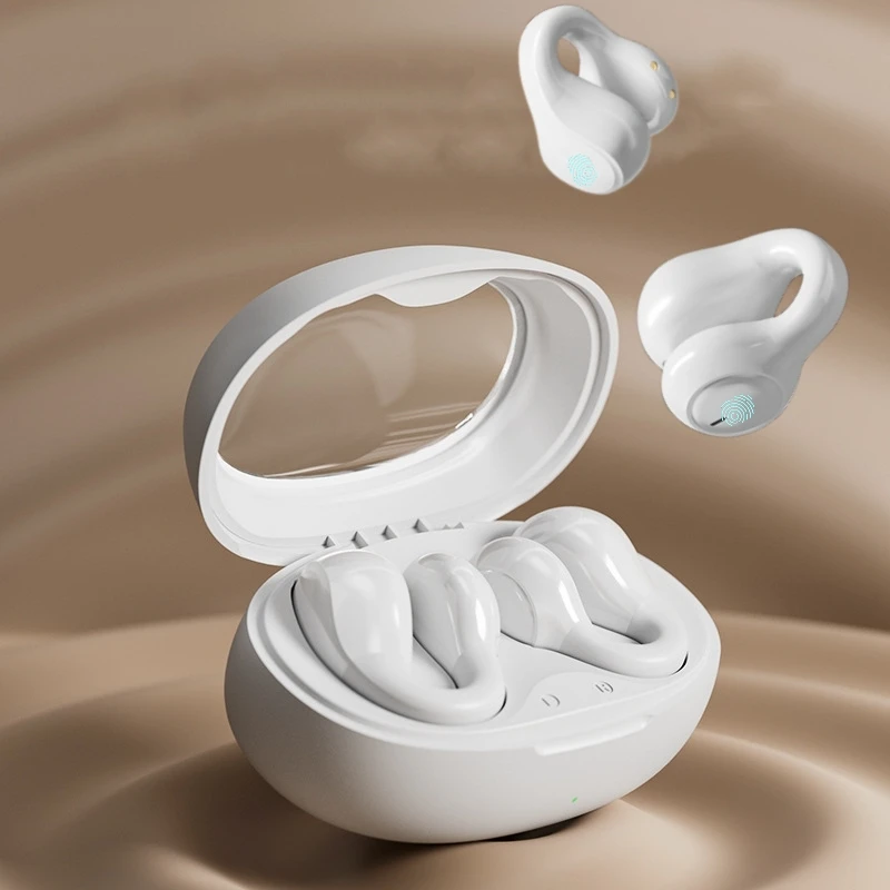 New C25 Pro TWS True Wireless Headphones Air Conduction Earphones Touch Control Ear Clip Headset Lightweight Earbuds With Mic