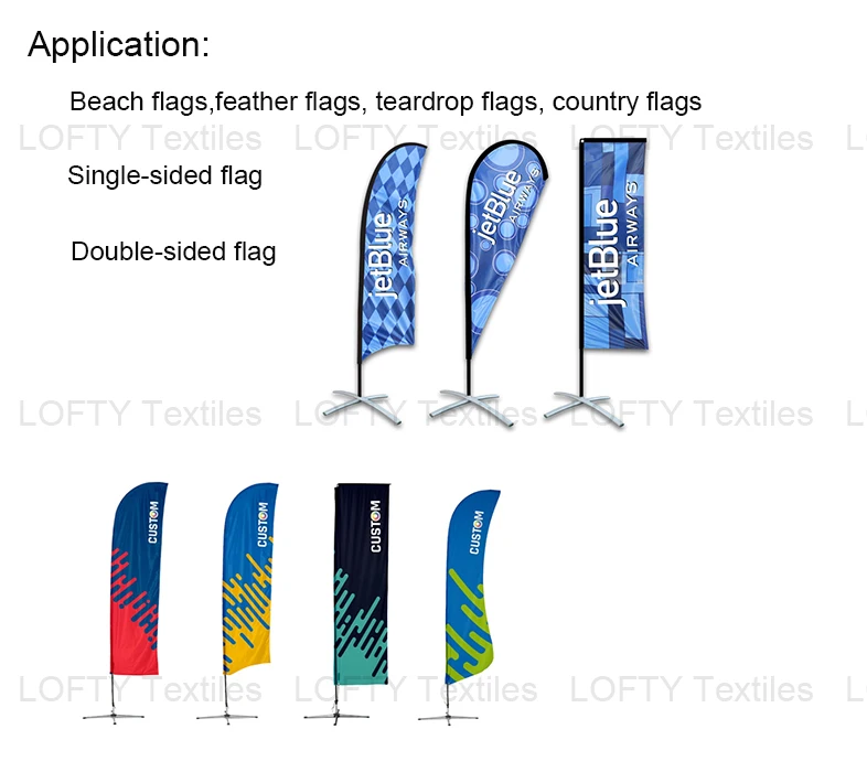 130gsm satin dye sublimation fabric for shiny teardrop banners and flags