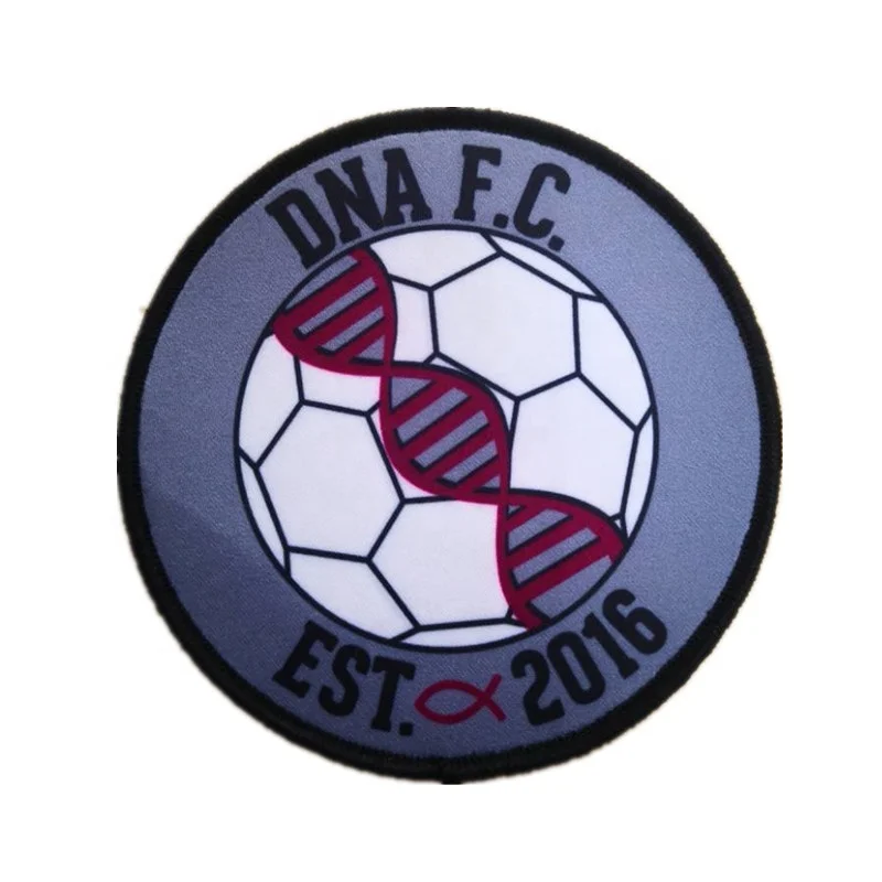 Heat Transfer Printed Merrow Border Custom brand  logo Garment Dye Sublimation Patches