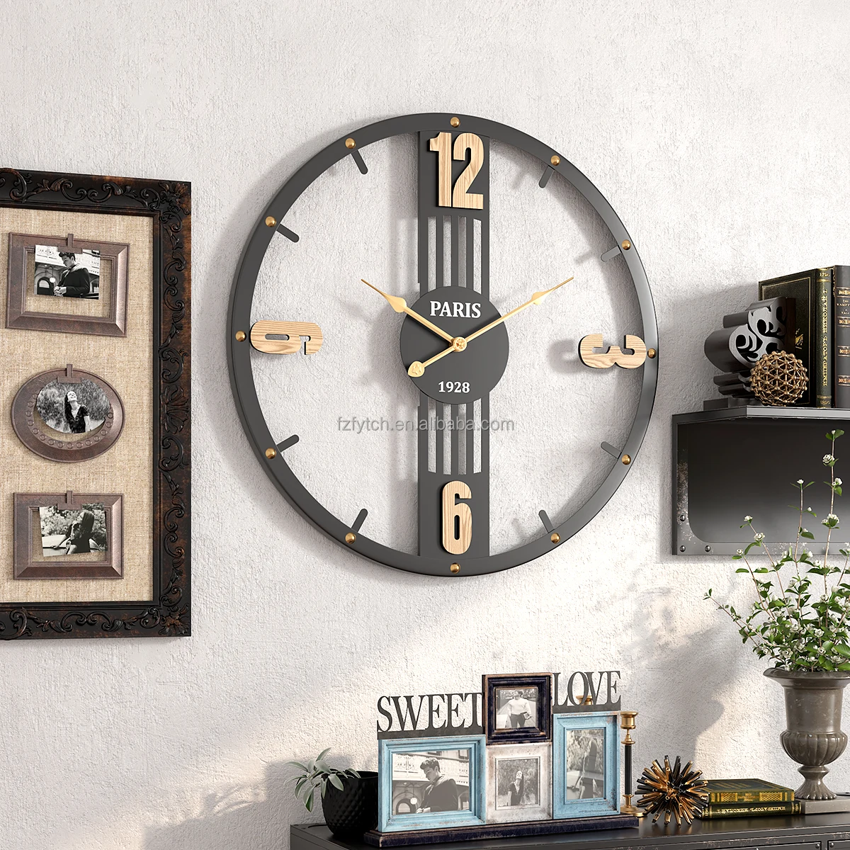 FYTCH Factory Spanish Style Living Room Clock Modern Minimalist Nordic Creative Mute Wall Clock Blank Wall Art 50cm Wall Clock