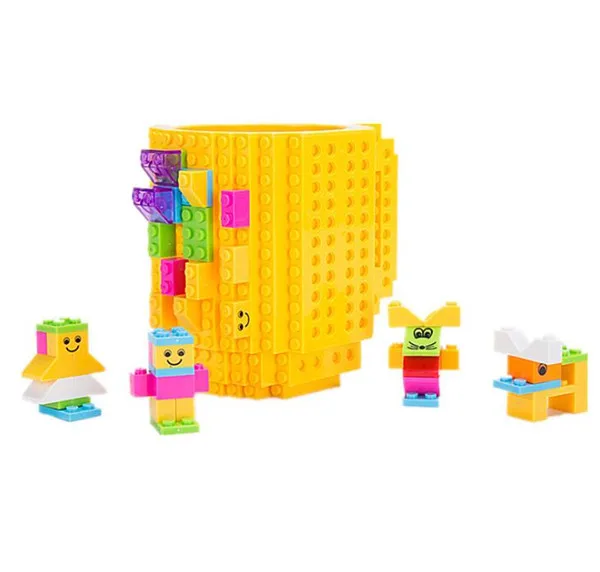 Creative Christmas Gift Diy Block Puzzle Mug For Kids Build-On Brick Mug Lego  Cup