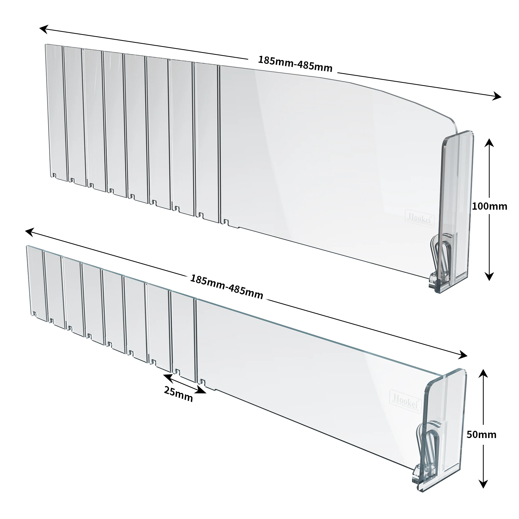 Hookei Plastic PVC Shelf Divider Shop Shelf Divider and Shelf Separator for Organization in Store