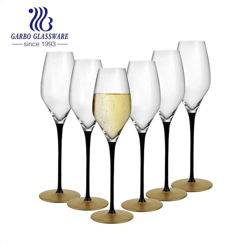 Handmade decorative champagne glass 11oz martini glass stemware with golden base  glassware collection glass goblets