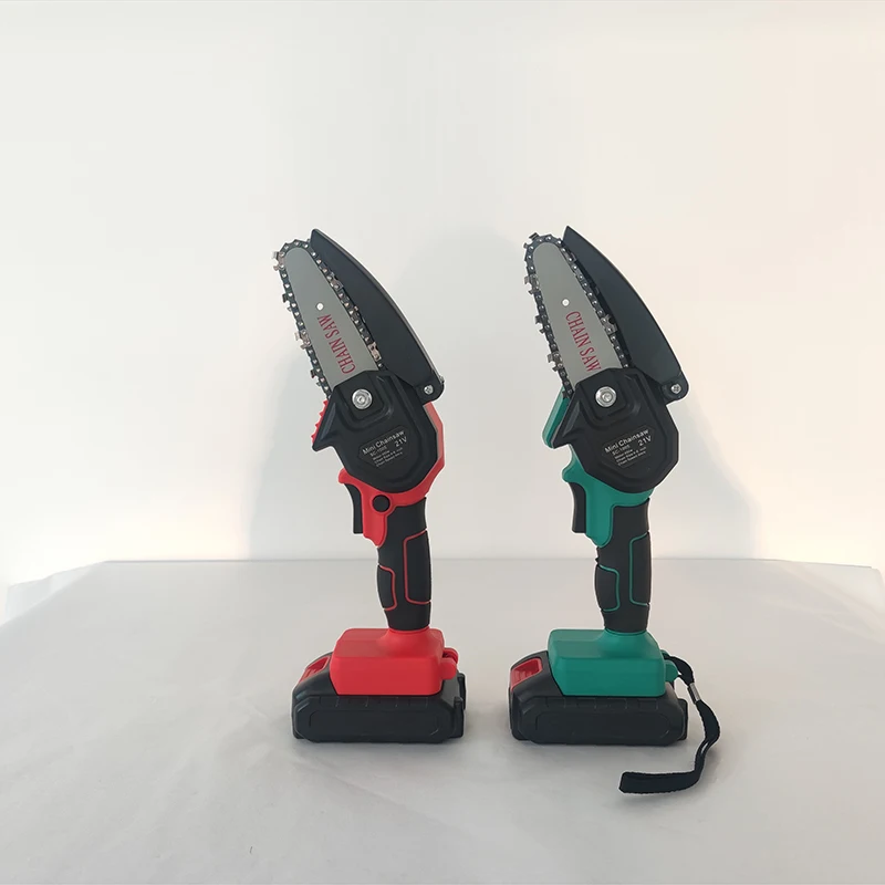 4 Inch Handheld Pruner Battery 21V Rechargeable Portable Mini Electric Chainsaw With Brushless Motor