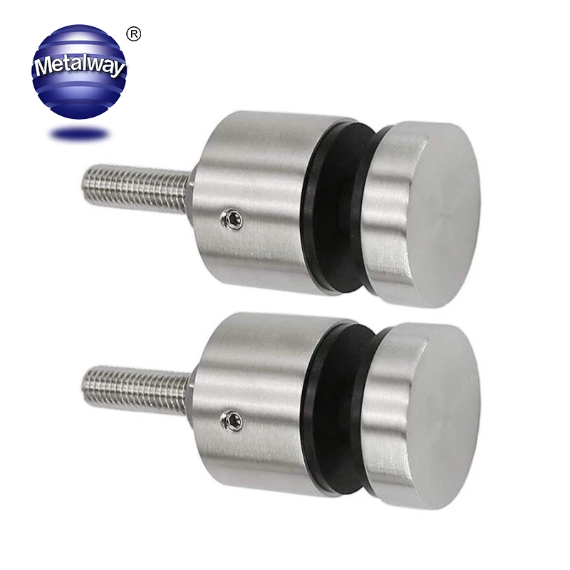 Glass Balustrade Stainless Steel Railing Design Black D 38 mm Adjustable Glass Standoff for 16 mm glass railing staircase