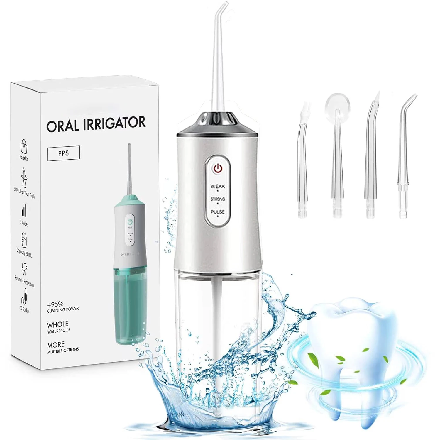 Detachable Water Tank 200ml Cordless Dental Teeth Irrigator Portable Water Flosser Rechargeable Ipx7 Waterproof Oral Irrigator