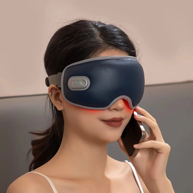 Интеллектуальный Электрический Вибрационный массажер для глаз с подогревом, 12 микромоторов