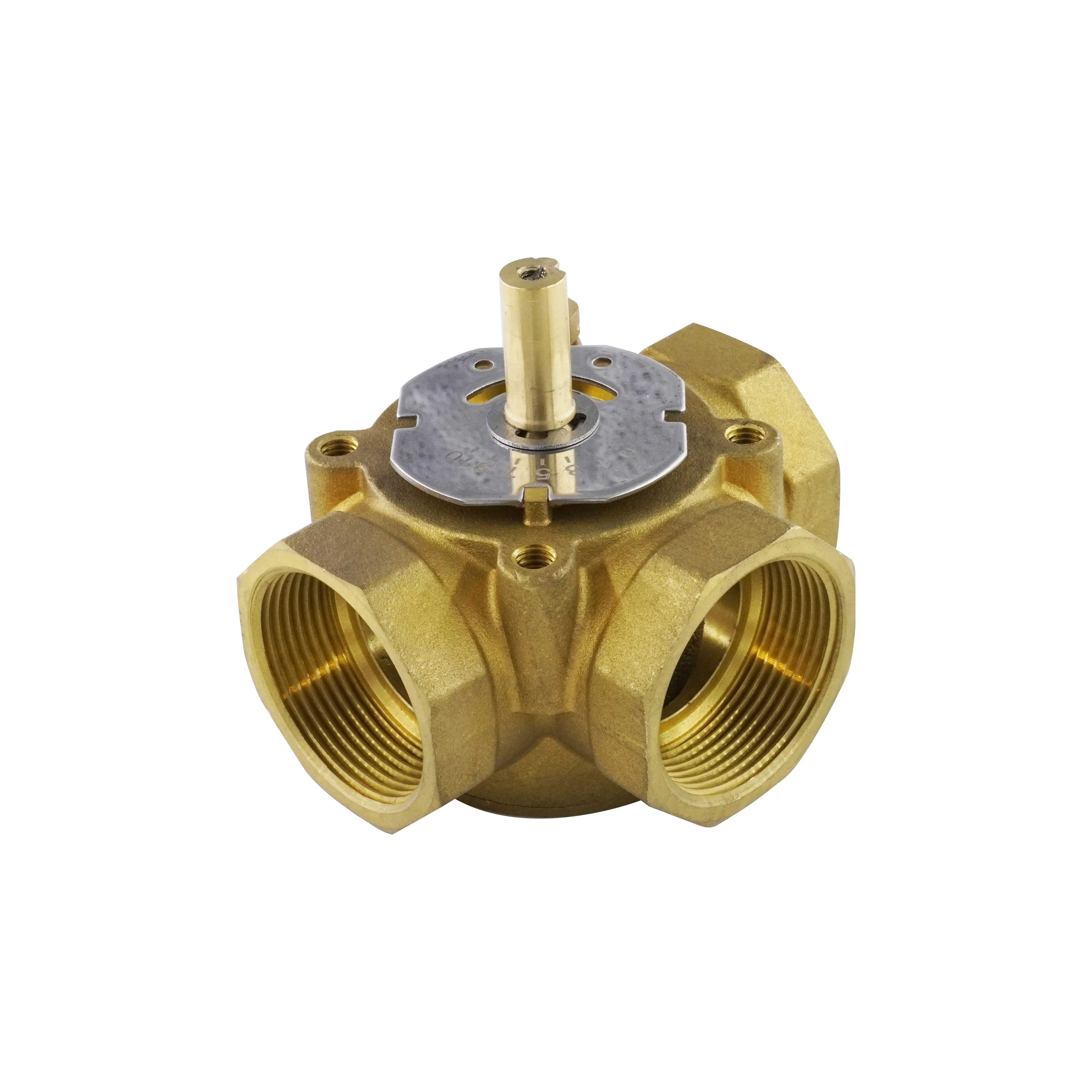 ZL-2143 Brass 3 4 way actuator rotary motorized mixing valve