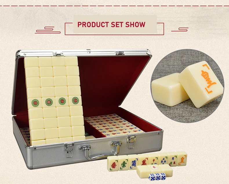 Regular Melamine Family Entertainment Packaging Custom Automatic Vietnam Mahjong Set