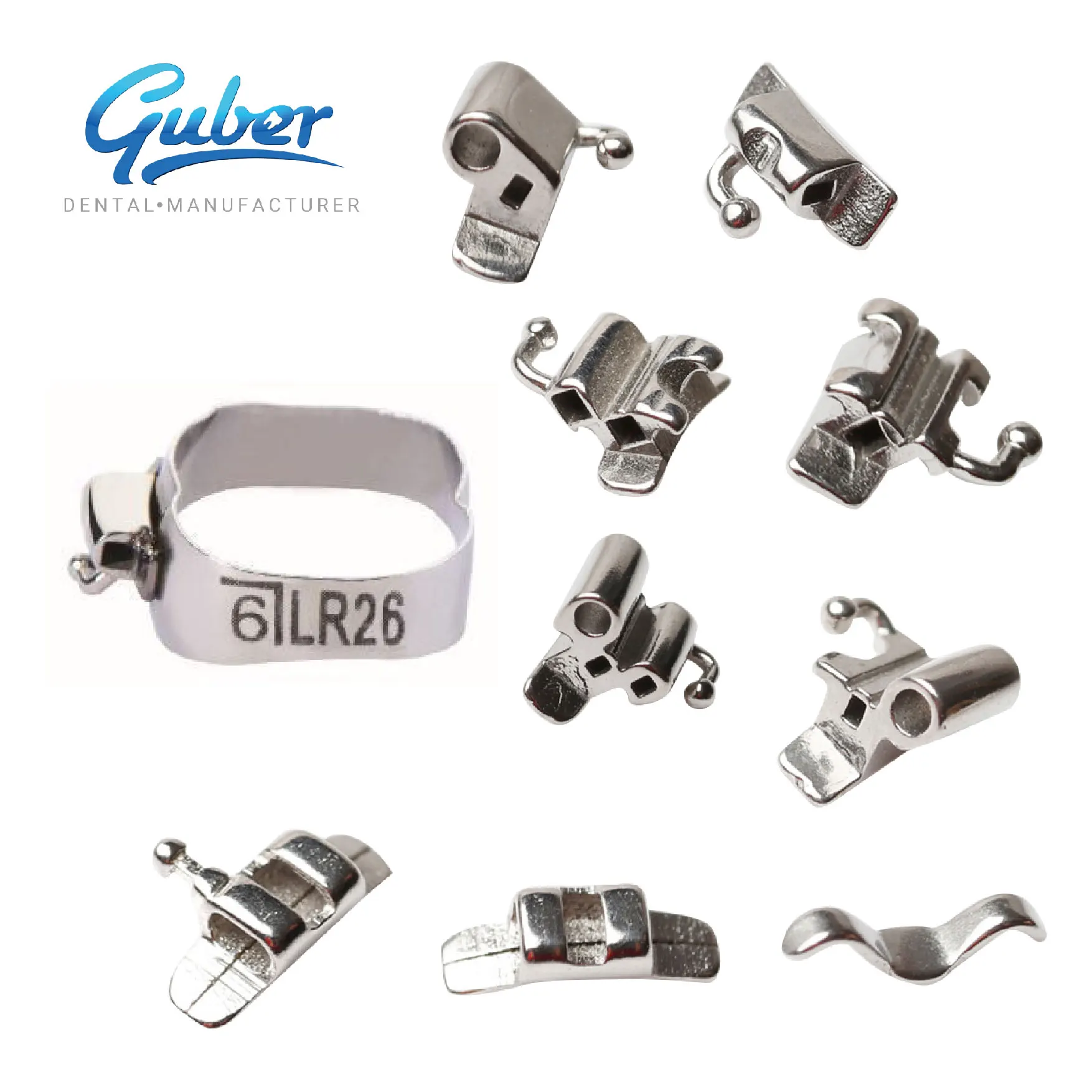 Factory Guber dental instrument ortodoncia bracket brace Bicuspid teeth plain 15-35 system orthodontic premolar band molar bands