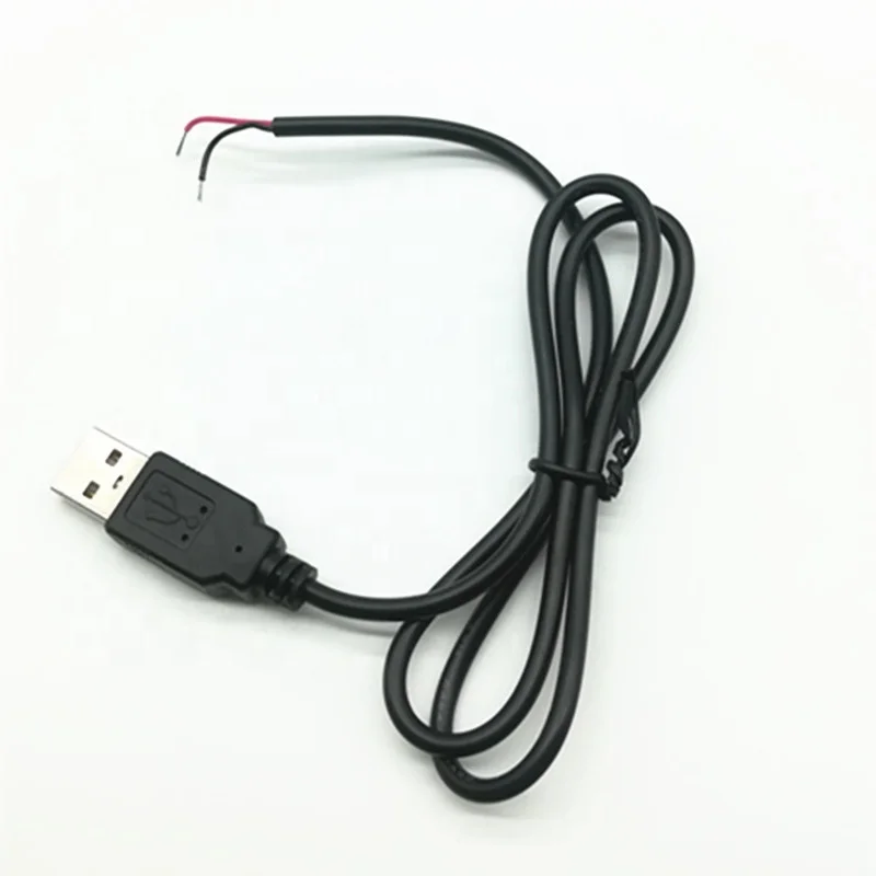 custom usb cables 2.4a USB2.0 male connector to 22awg 2 core USB charging cable