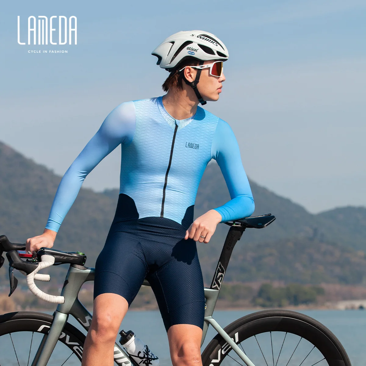 LAMEDA ODM Aero Race Cutting Design Full Zipper Cycling Trisuit Bicycle Skin Suit Bike Speed Suit Bespoke Cycling Triathlon Suit