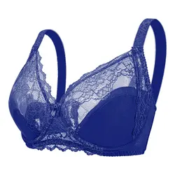 Women Push Up Lace Bra Ultra-Thin Ladies Sexy Lingerie Underwire Brassiere Large Underwear E F Cup Plus Size Bras