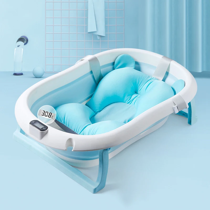 Hot Sale PP TPE Baby Bathtub Set Thermosensitive Bathtub for Kids With Thermometer