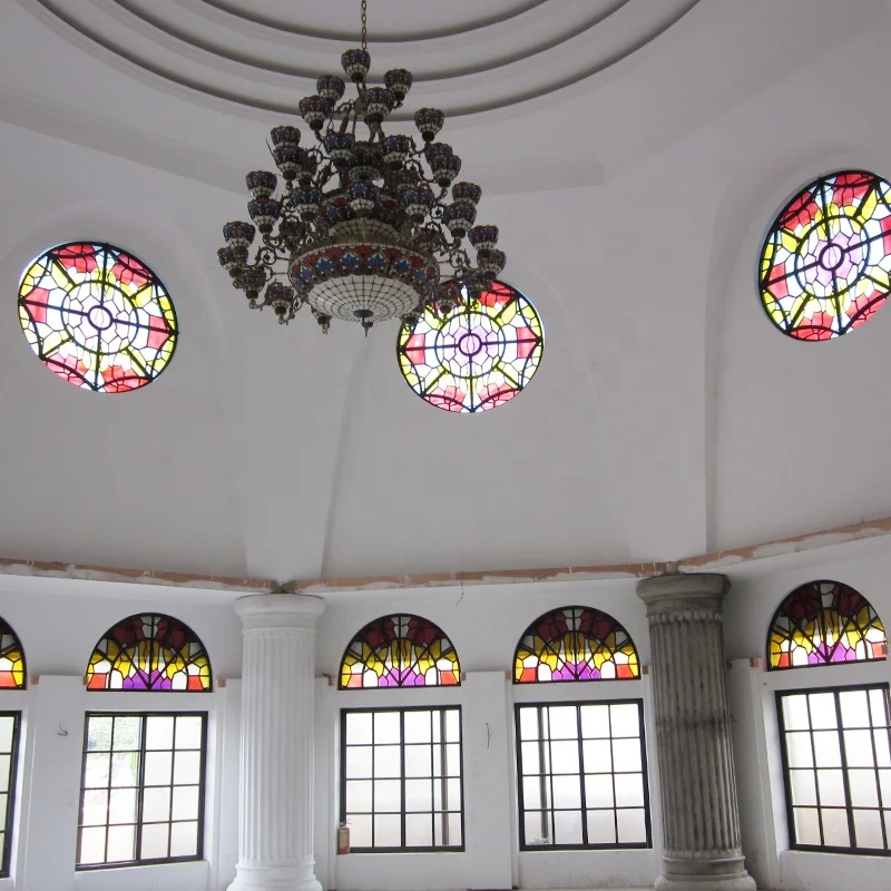 custom colors Stained Glass Panel Church Decorative Glass doors and Windows Church Hall glass