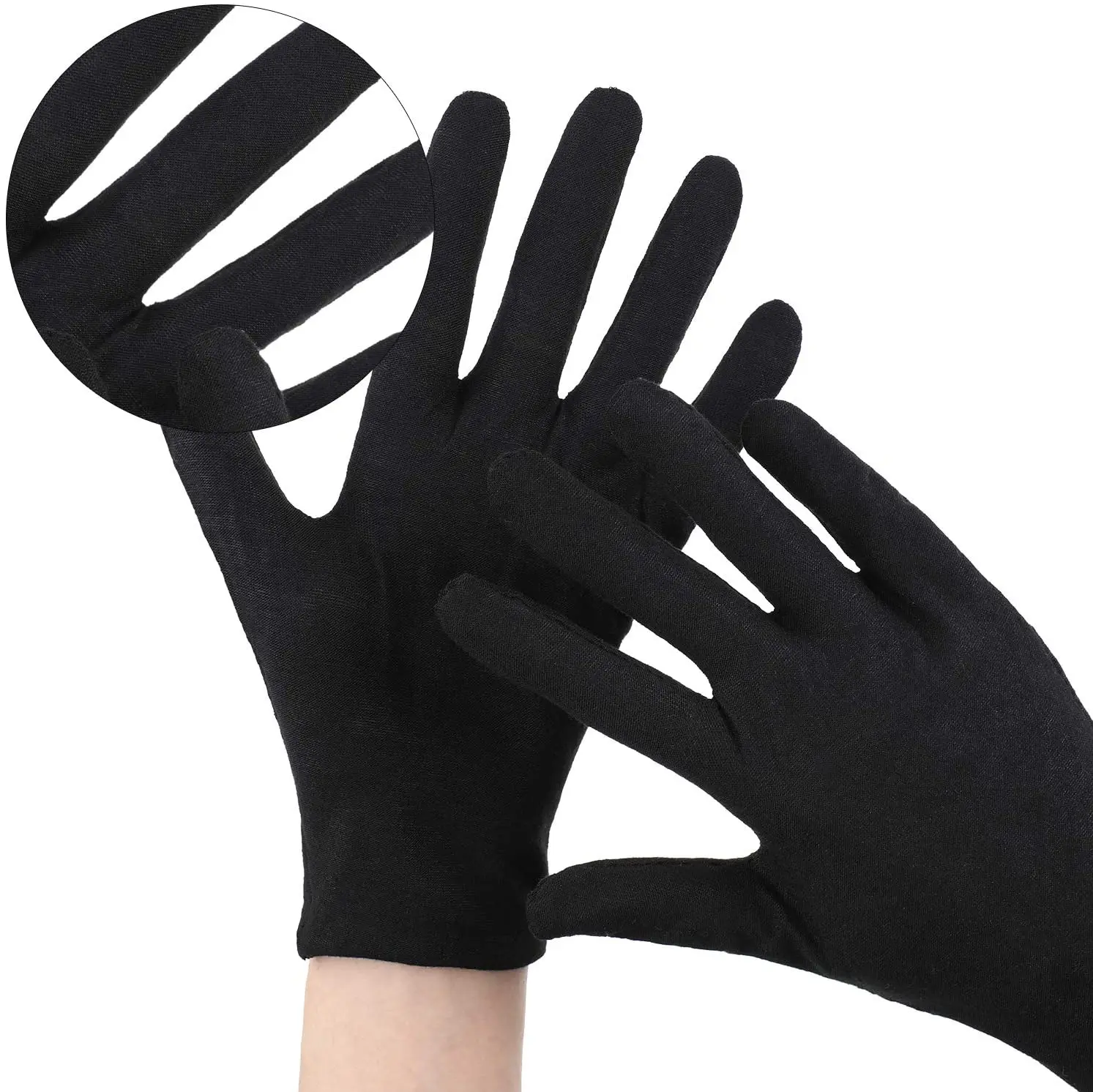 Custom logo polishing black watch gloves premium microfiber jewelry gloves wholesale